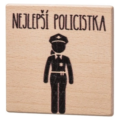 ČistéDřevo Dřevěný podtácek Nejlepší policistka 10x10cm