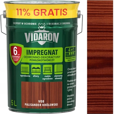 VIDARON IMPREGNACE OCHRANNÁ DEKORATIVNÍ 4v1 PALISANDR KRÁLOVSKÝ V08 5L