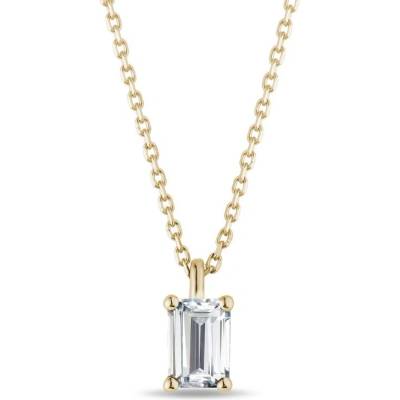 Klenota Náhrdelník zo žltého zlata s diamantom emerald cut N0385203