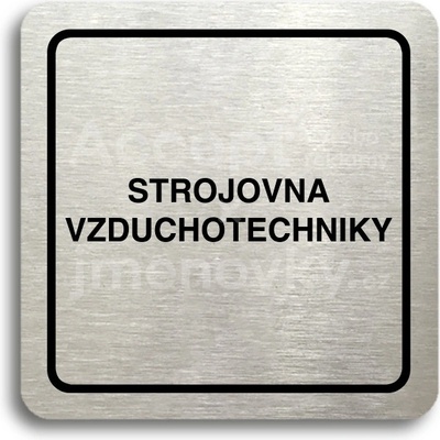 ACCEPT Piktogram strojovna vzduchotechniky - stříbrná tabulka - černý tisk