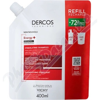 VICHY DERCOS ENERGY+ STIMULATING SHAMPOO stimulujúci šampón náhradná náplň 400 ml