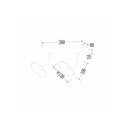 Cone Spot Gold Frame 2xGU10