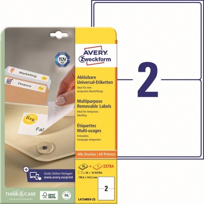 Avery Zweckform A4, bílé L4734REV-25