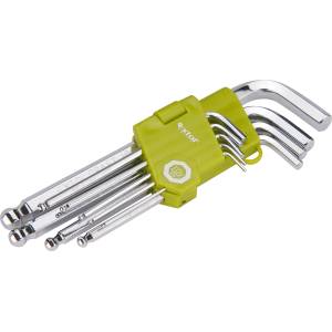 Extol Ключ, Cr40. със сачмен край ; TÜV/GS, 9бр. , 1, 5-10mm, в блистер