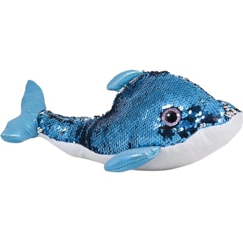 Амек Тойс Плюшена играчка Амек Тойс - Делфин с пайети, син, 32 сm (010601-2)