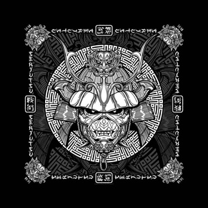 Iron Maiden Шал Senjutsu Samurai Eddie Black (B102)