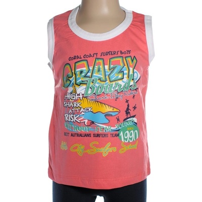 Detské tielko Crazy surf Svetločervená