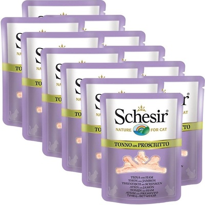 Schesir tuňák se šunkou ve vývaru 12 x 70 g
