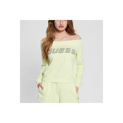 Guess skylar off shoulder sweatshirt V4GQ08K8802-A82G zelená