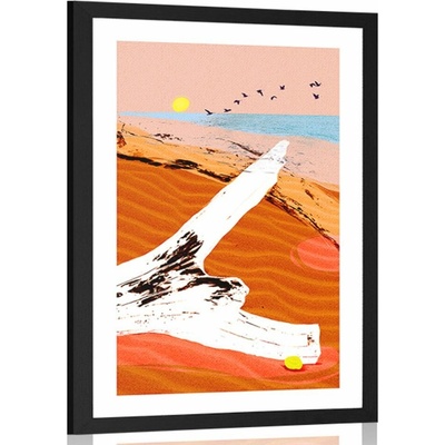 Plakát s paspartou zátiší pláže - 60x90 no frame