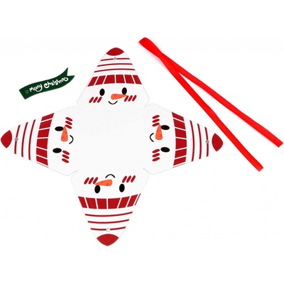 Dárková krabička vánoční pyramida - sněhulák
