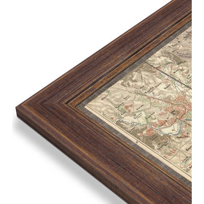ZES Morava a Slezsko - nástěnná historická mapa 90 x 70 cm Varianta: mapa v dřevěném rámu, Provedení: Volta ořech