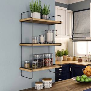ASIR GROUP Етажерка PULALIS 66x40 cм кафява/черна (AS0535)