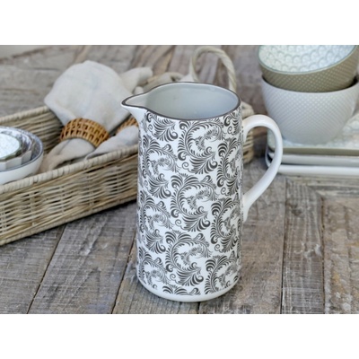 Chic Antique Mocca porcelánový džbán s ornamentami Arés Mocca 15 x 9 x 20cm / 1100ml