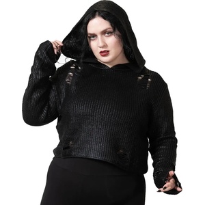 KILLSTAR дамски пуловер KILLSTAR - High Moon Foil плетиво със скъсена кройка - пютър- KSRA005166