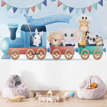 Image 1 of Art gift Фототапет за детска стая - Веселото влакче