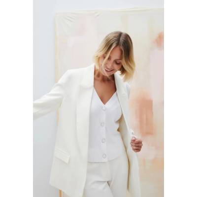 Marisse Marisse Women's Jacket L-Mr-4601 Off White biela