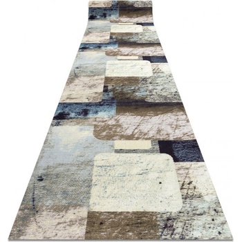 Nej-koberce DIGITAL SQUARES Geometrický modrý / béžový metráž 65 cm