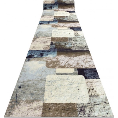 Nej-koberce DIGITAL SQUARES Geometrický modrý / béžový metráž 65 cm