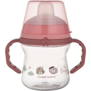 Canpol babies Неразливаща чаша със сламка Canpol - Bonjour Paris, 150 ml, розова (56/612_pin) - ozone