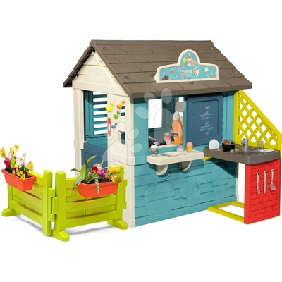 Smoby Domček s obchodom Sweety Corner Playhouse a kuchynka s plotom
