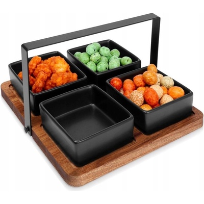 Excellent Servírovací misky s podnosem sada 5 ks akát černá KO-278000520 – Zbozi.Blesk.cz