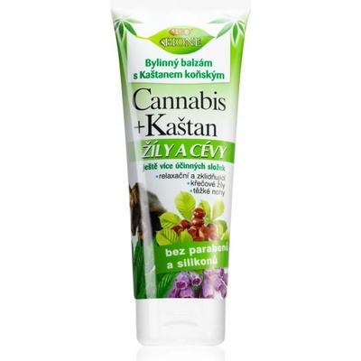 Bione Cosmetics Cannabis + Horse Chestnut билков флуид за грижа за разширени вени 200ml