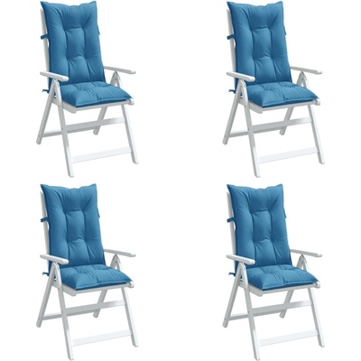vidaXL Възглавници за столове 4 бр меланж сини 120x50x7 см плат (4002359)