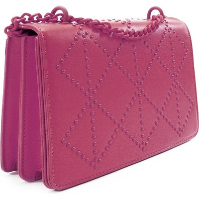 Tmavo ružová dámska crossbody kabelka s ozdobnou poklopom Dobea