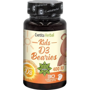Cvetita Herbal Kids D3 Bearies, 10 mcg, 30 таблетки, Cvetita Herbal