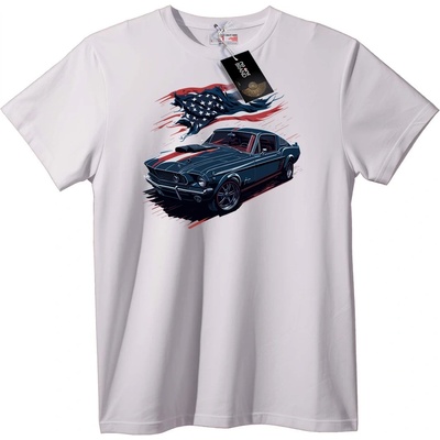 NOONEBRAND Тениска Американска Мускулна Кола - 2XL, White