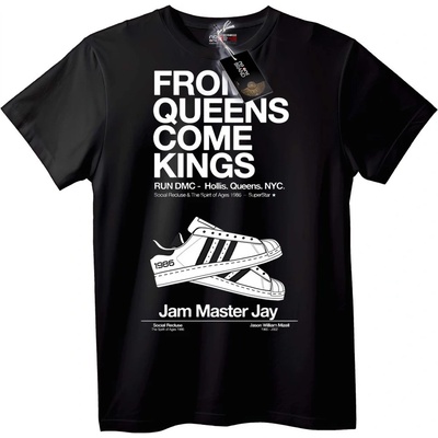 NOONEBRAND Тениска Run DMC Queens Kings - 2XL, Black