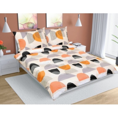 Bellatex obliečky bavlna F90/203 Půlkruh oranžová 180x200 2x70x90