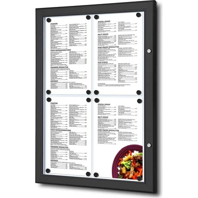 A-Z Reklama CZ elegantní menu vitrína na stěnu SCZN C9005 4 x A4