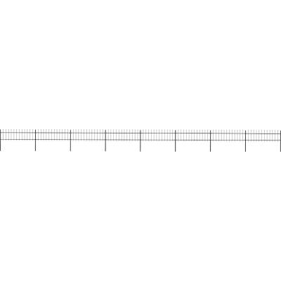 OMAXI Zahradní plot s kopím nahoře ocelový 1339 x 60 cm černý 710211