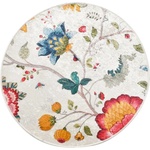 Foutastic Сив кадифен килим за баня ø 140 cm Vintage Flower - Foutastic (359CHL4240)