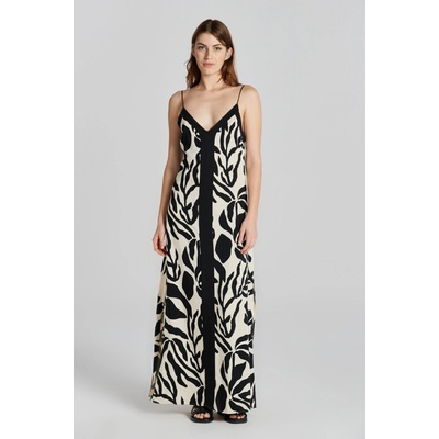 Gant Palm Print Strap Dress hnedá