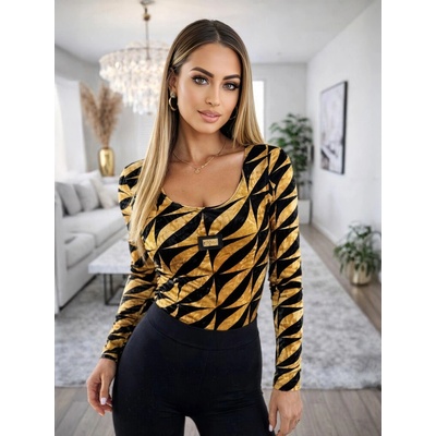 Dámské body se vzorem černo-zlaté