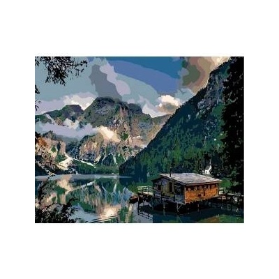 Smart Flamingo Creative set Flamingo Line Painting by numbers 40x50cm Mountain Lake Marina (fsy66)