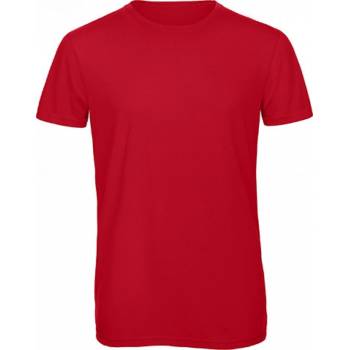 B&C Prodyšné pánské tričko BC z odolné směsi bavlny a polyesteru červená