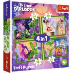 Trefl - Puzzle 4v1 Hokus pokus Diplodokus - 1 - 39 piese