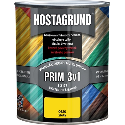 Hostagrund 3v1 Prim základná aj vrchná farba na kov S2177 0,6 l žltá