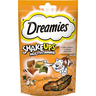 Dreamies Shake Up Multivitamíny Kačacie a kocúrnikové mäty Kuracie 55 g