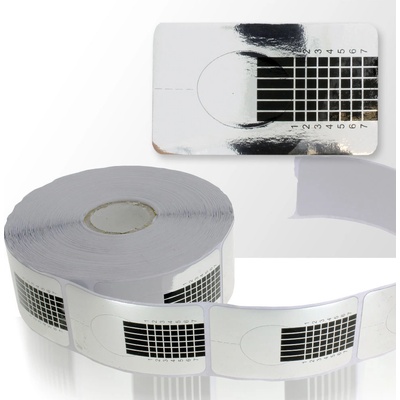 Allepaznokcie šablony na nechty strieborné 50ks