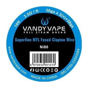 Vandy Vape Superfine MTL Fused Clapton Ni80 drôt 30ga*2+38ga 3m