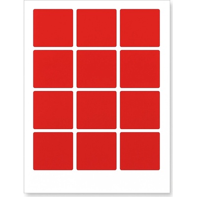 CDRmarket ETR0ECO6060A420RED Samolepicí etikety 60 x 60 mm 12 etiket A4 20 listů červené