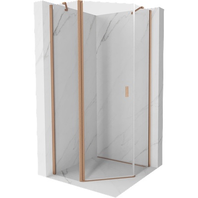 Mexen Mist петостенна душ кабина 90 x 90 см, прозрачна, изчеткано медно - 8A8-090-090-65-00 (8A8-090-090-65-00)