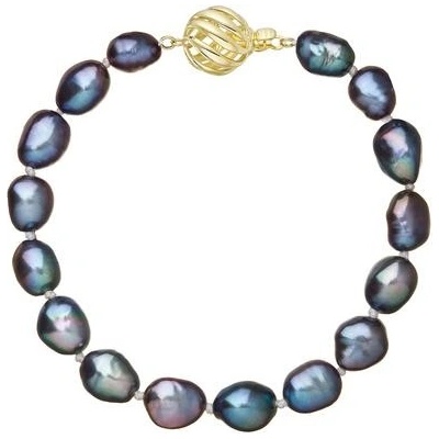 Pavona perlový náramek z říčních perel se zapínáním ze 14 karátového zlata 923011.3/9264A peacock