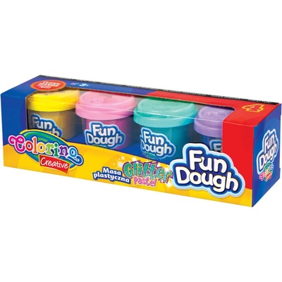 Patio Colorino plastelina modelovací hmota Fun Dough Brokát 4 barvy 06-brokát-4