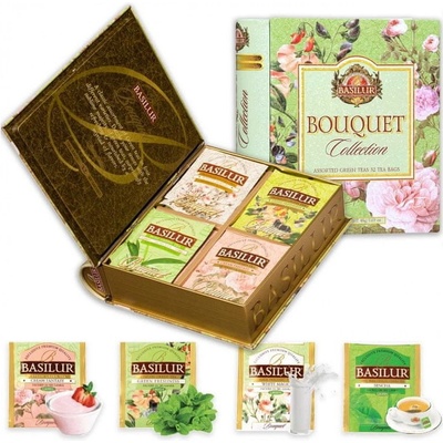 Basilur kniha Bouquet zelený čaj 32 x 1,5 g